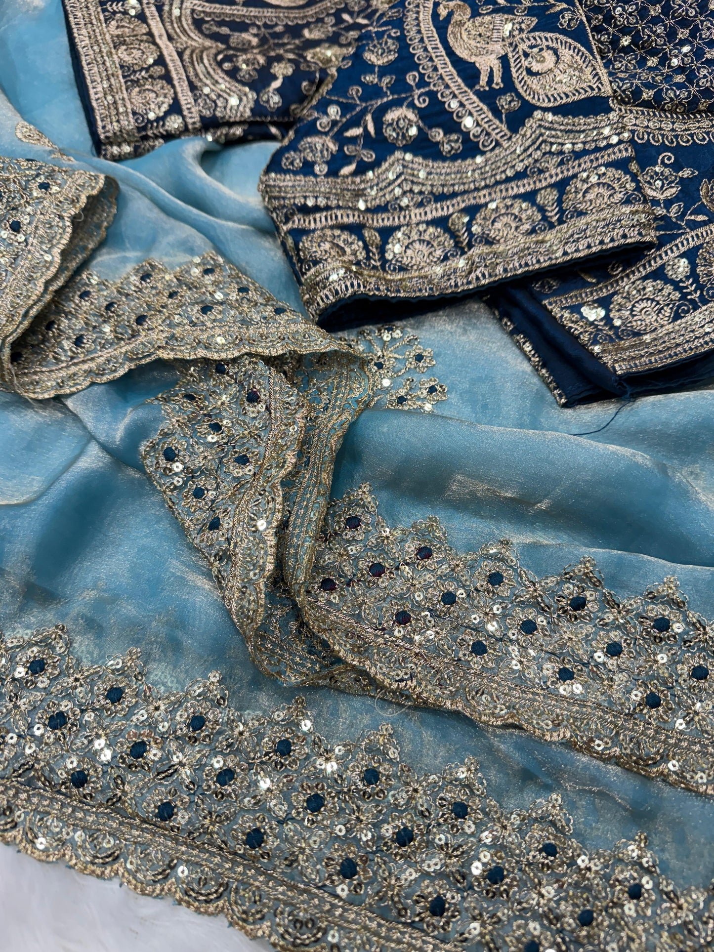 Premium Soft Frendy Satin Saree with Sequence & Zari Embroidery Work