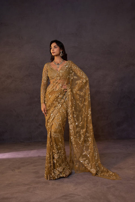 Premium Butterfly Heavy 5mm Sequins Embroidery Work Saree