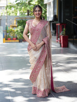 Premium Soft Zipys Silk Saree with Sequins & Dori Embroidery