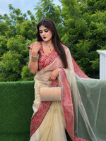Premium Soft Zipys Silk Saree with Sequins & Dori Embroidery
