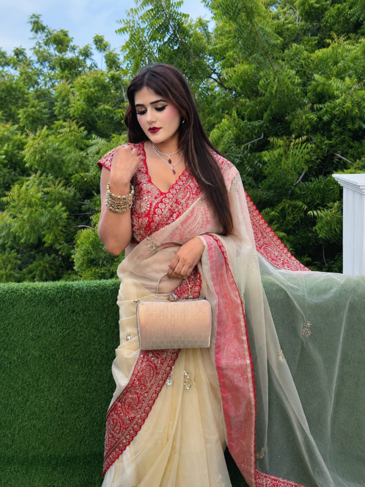 Premium Soft Zipys Silk Saree with Sequins & Dori Embroidery